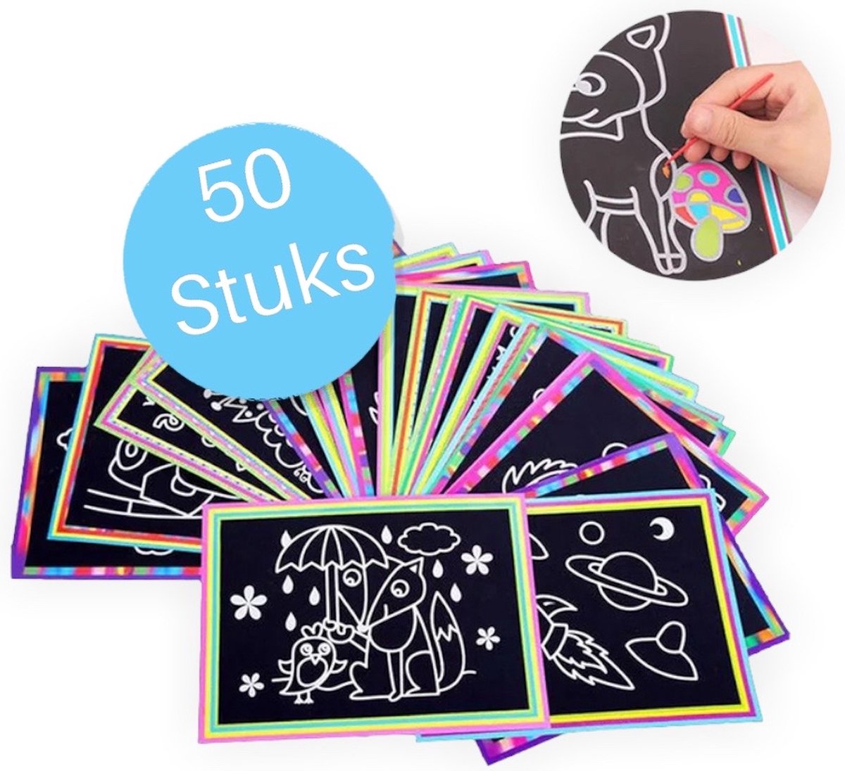 Uitdeelcadeaus scratchpapier (50pcs) - Traktatie